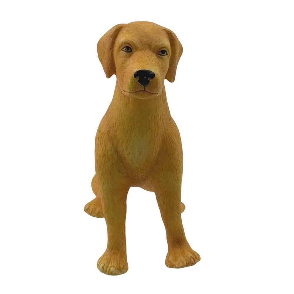 Vintage Yellow Labrador Retriever Figurine 4.5" Ceramic Dog Made in Taiwan 90s
